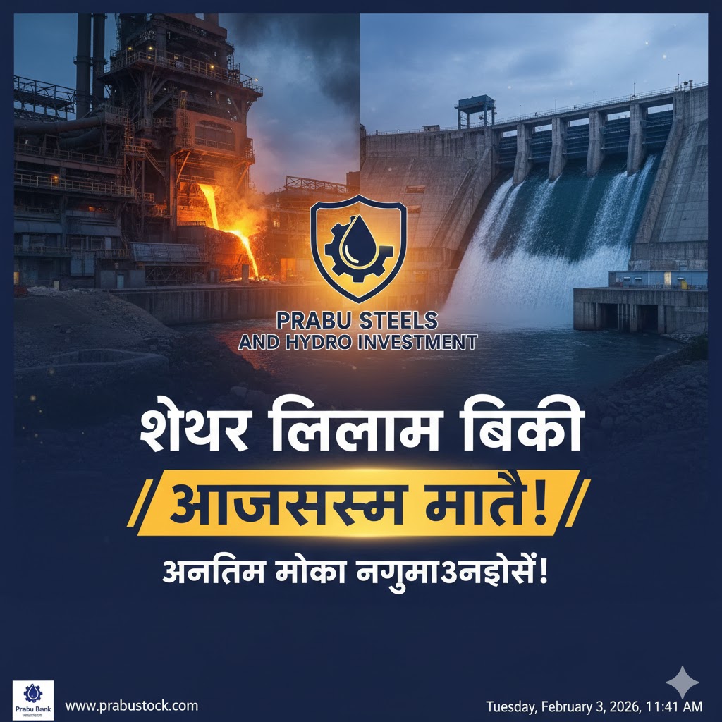 प्रभु स्टील्स एन्ड हाइड्रो इन्भेष्टमेन्टको शेयर लिलाम बिक्री आजसम्म मात्रै